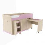 Детская кровать-чердак со столом Пинк ИД 01.93